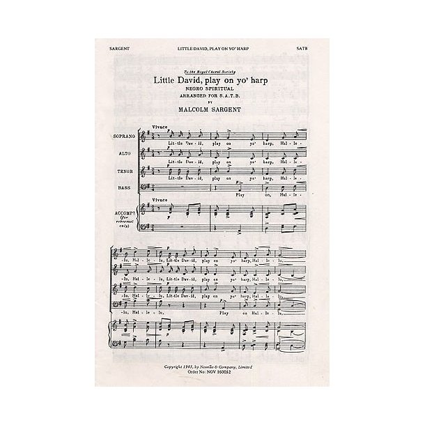 Malcolm Sargent: Little David, Play On Yo' Harp