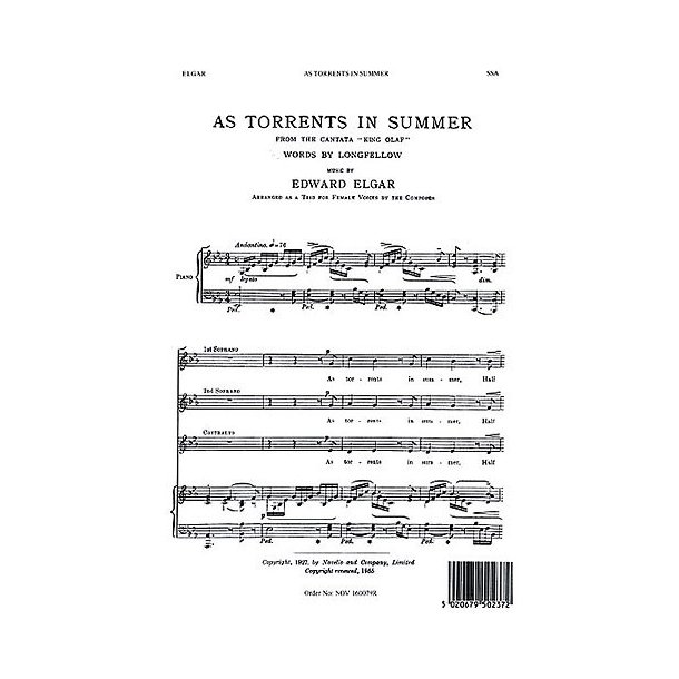 Edward Elgar: As Torrents In Summer (SSA)