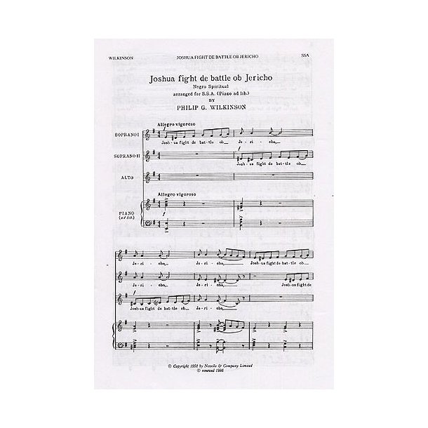 Philip G. Wilkinson: Joshua Fight De Battle Ob Jericho