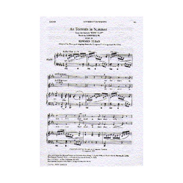 Edward Elgar: As Torrents In Summer (SS/Piano)
