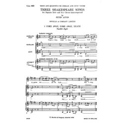 Peter Aston: Three Shakespeare Songs