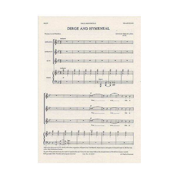 Gustav Holst: Dirge And Hymeneal