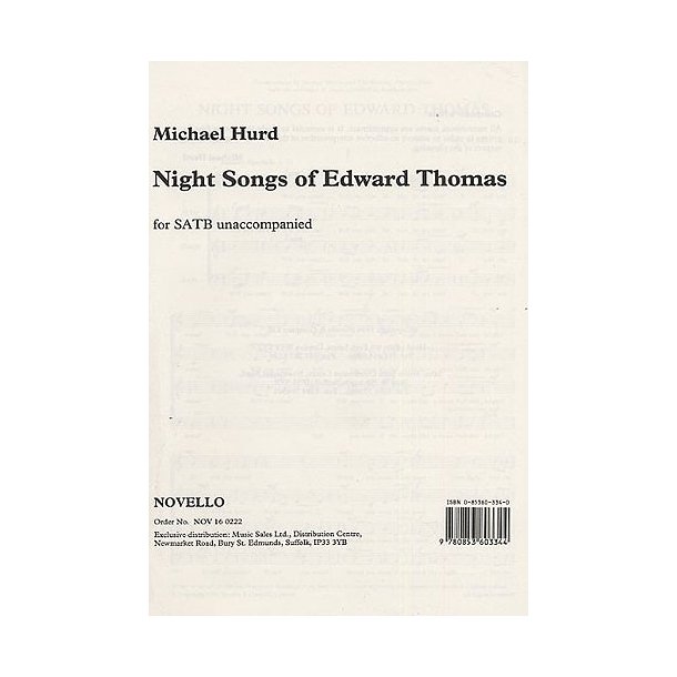 Michael Hurd: Night Songs Of Edward Thomas