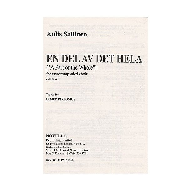 Aulis Sallinen: En Del Av Det Hela (A Part Of The Whole) Op.64