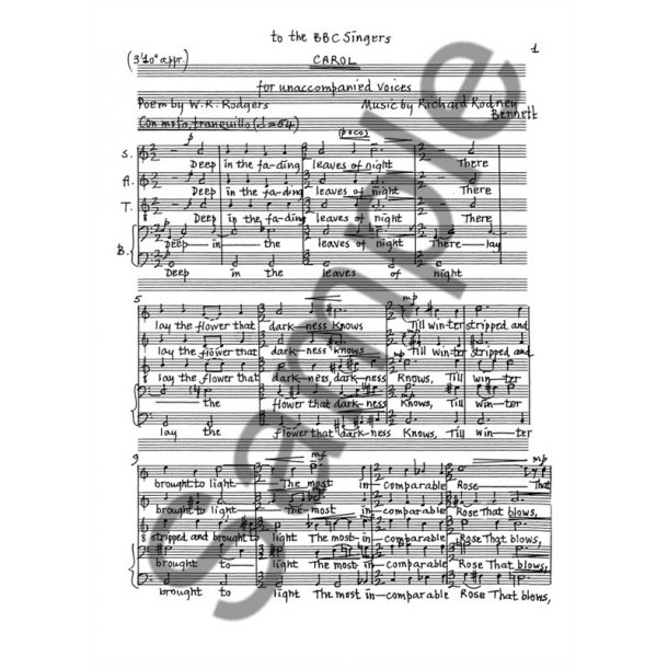 RR Bennett: Carol for SATB Chorus