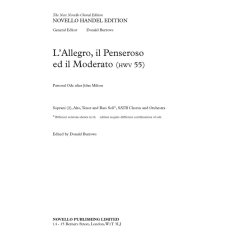 G.F. Handel (Ed. Donald Burrows) &ndash; L&rsquo;Allegro, il Penseroso ed il Moderato (For Soloists, SATB Choir And Orchestra) Full Score