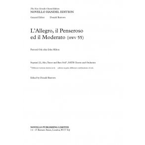 G.F. Handel (Ed. Donald Burrows) – L’Allegro, il Penseroso ed il Moderato (For Soloists, SATB Choir And Orchestra) Full Score