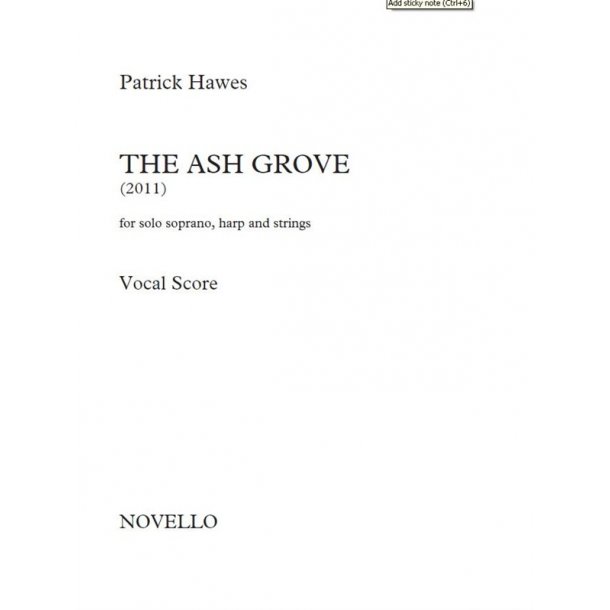 Patrick Hawes: The Ash Grove (For Solo Soprano And Piano)