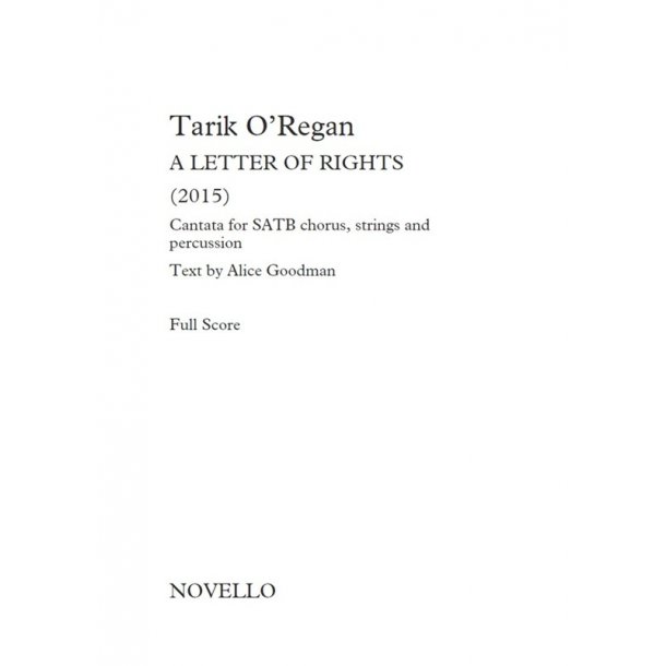 Tarik O'Regan: A Letter Of Rights (Full Score)