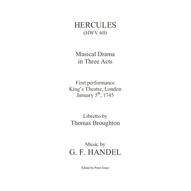 G. F. Handel: Hercules (Ed. Peter Jones) (Vocal Score)