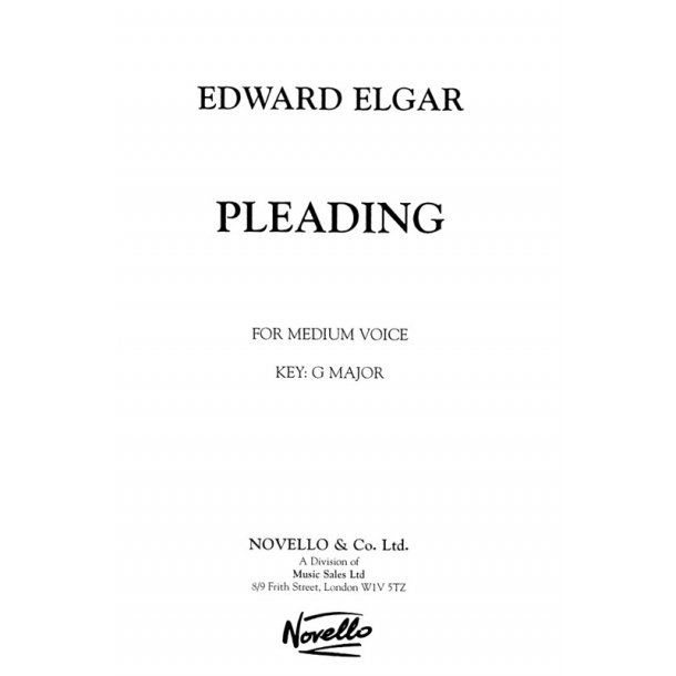 Elgar: Pleading for Medium Voice with Piano