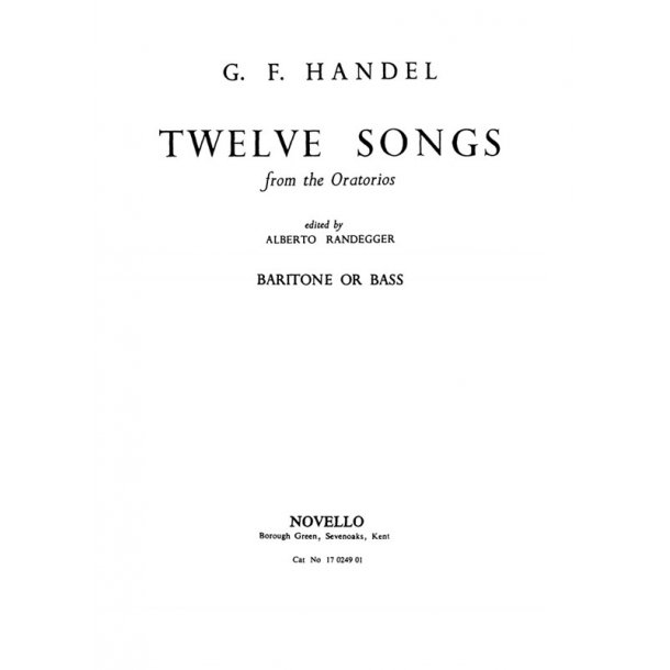 Handel, Gf 12 Songs Bass/Piano