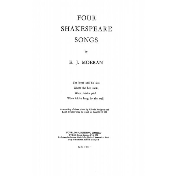 E.J. Moeran: Four Shakespeare Songs