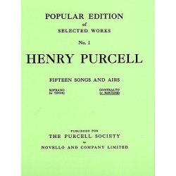 Henry Purcell: Fifteen Songs And Airs Set 1 (Contralto Or Baritone)