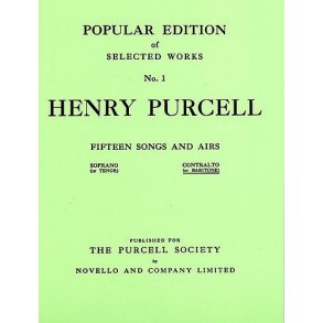Henry Purcell: Fifteen Songs And Airs Set 1 (Contralto Or Baritone)