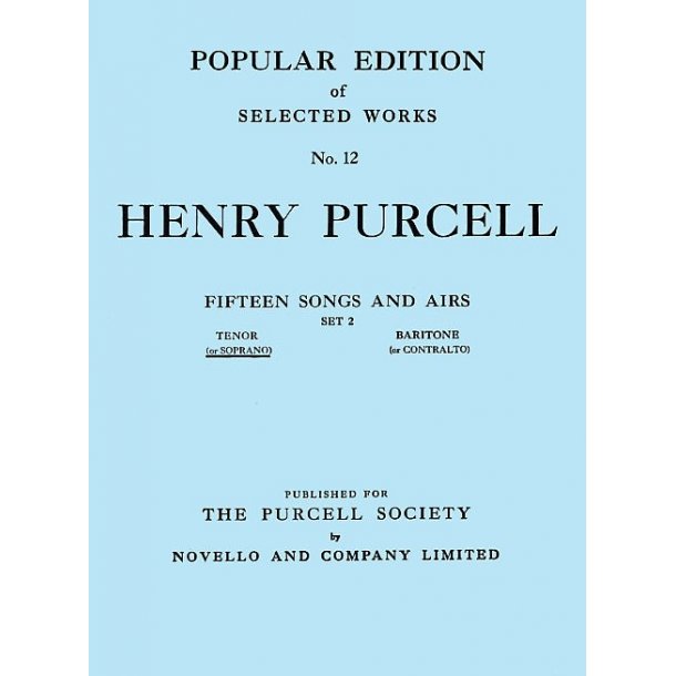 Henry Purcell: Fifteen Songs And Airs - Set 2 (Soprano Or Tenor)