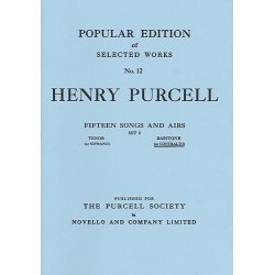 Henry Purcell: Fifteen Songs And Airs - Set 2 (Contralto Or Baritone)