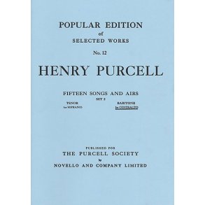 Henry Purcell: Fifteen Songs And Airs - Set 2 (Contralto Or Baritone)