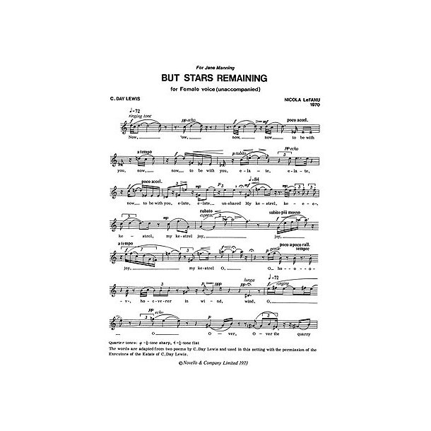 Nicola LeFanu: But Stars Remaining For Soprano Solo