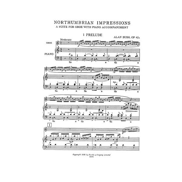 Alan Bush: Northumbrian Impressions for Oboe and Piano