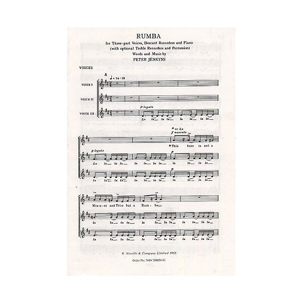 Peter Jenkyns: Rumba (Vocal Score)