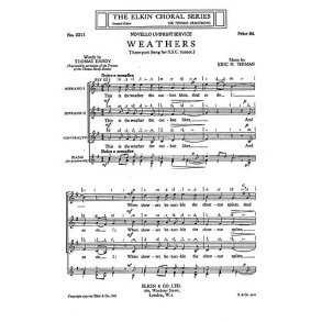 Thiman, E Weathers Ssa/Piano (For Rehearsal Only)