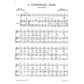 Arthur Baynon: A Goodnight Song Unison/Piano
