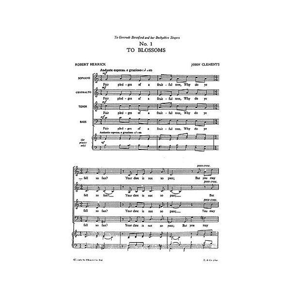 Clements, J Five Settings Of Herrick Satb Vocal Score