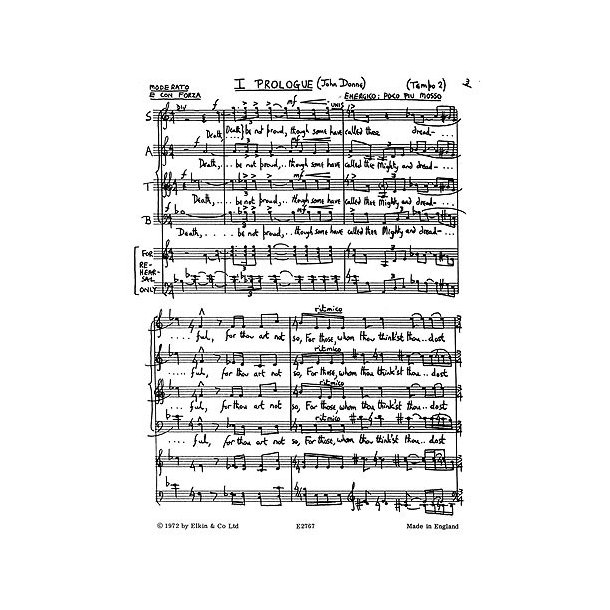 Bush, G A Nice Derangement Of Epitaphs Satb