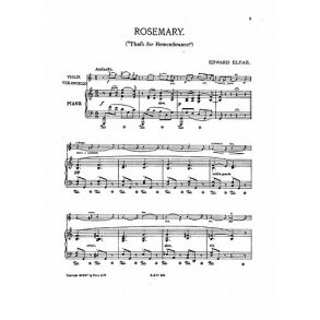 Elgar: Rosemary ('Thats For Remembrance') For Violin And Piano