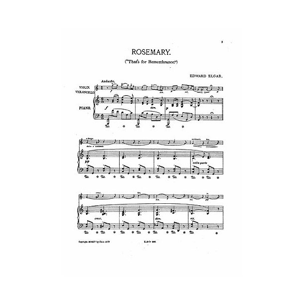 Elgar: Rosemary ('Thats For Remembrance') For Violin And Piano