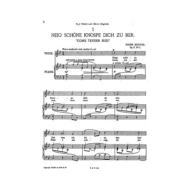 Roger Quilter: Four Songs Of Mirza Schaffy (Medium/High Voice)