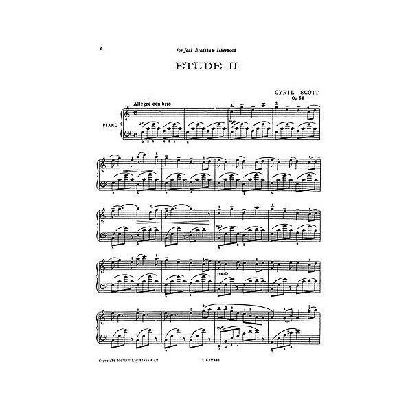 Scott: Etude Op.64 No.2 - Allegro Con Brio for Piano
