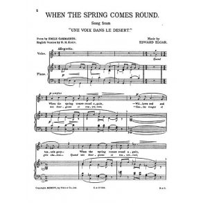 Edward Elgar: When The Spring Comes Round (High Voice And Piano)