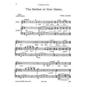 Scott: Ballad Of Fair Helen for Voice And Piano