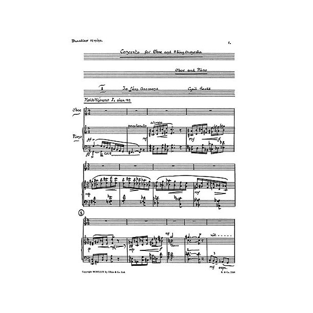 Scott: Concerto For Oboe &amp; Orchestra (with Piano Reduction)