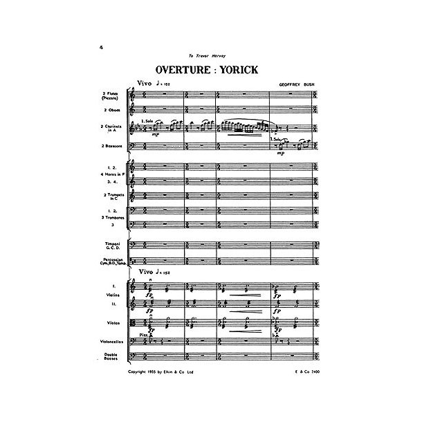 Geoffrey Bush: Overture: Yorick Score