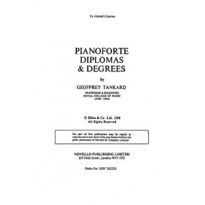 Geoffrey Tankard: Piano Diplomas And Degrees