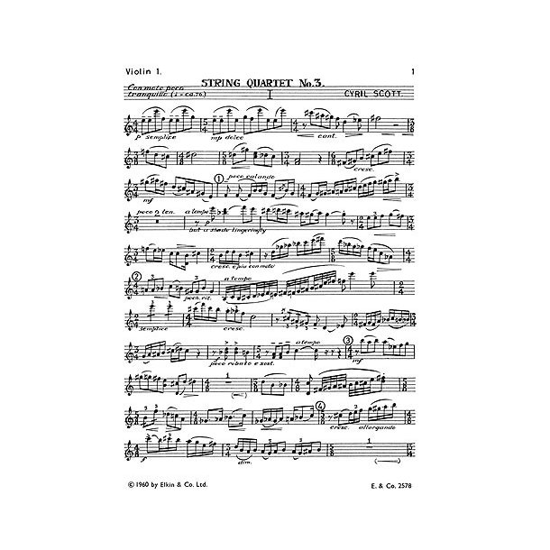 Scott: String Quartet No.3 (Parts)