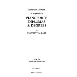 Specimen Answers To The Questions for Piano Diplomas/Degrees
