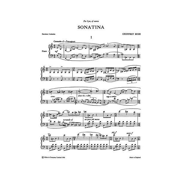 Geoffrey Bush: Sonatina For Piano
