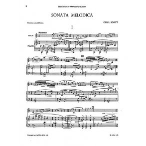 Scott: Sonata Melodica for Violin and Piano (Score and Parts)