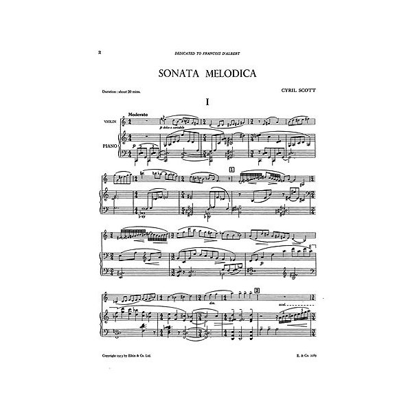Scott: Sonata Melodica for Violin and Piano (Score and Parts)