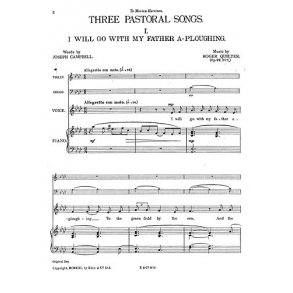 Quilter, R Three Pastoral Songs Op22 Sc/Pts (Vln,Vlc,Low Vce And Pf)