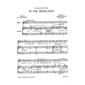 Quilter, R Two Songs (In The Highlands) Op26-no1 In E Flat Vce/Piano