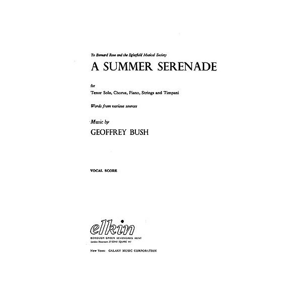 Geoffrey Bush: A Summer Serenade (Vocal Score)