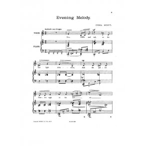 Cyril Scott: Evening Melody-low Or Medium Voice/Piano
