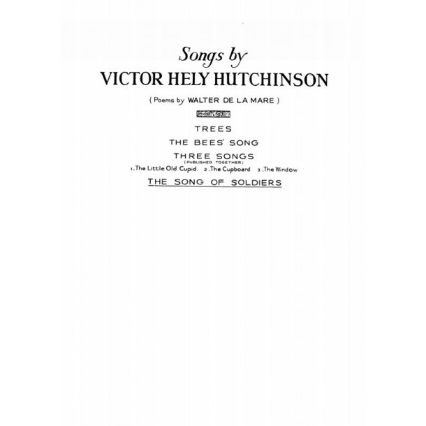 Victor Hely-hutchinson: Song Of Soldiers In B Flat