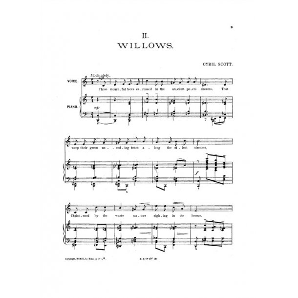 Cyril Scott: Two Poems Op24 Voice/Piano (No.1-voices Of Vision, No.2 Willows)