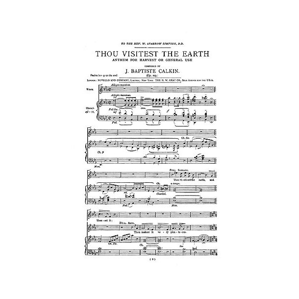 J. Baptiste Calkin: Thou Visitest The Earth